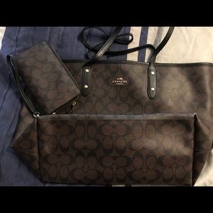 Coach tote and wristlet wallet